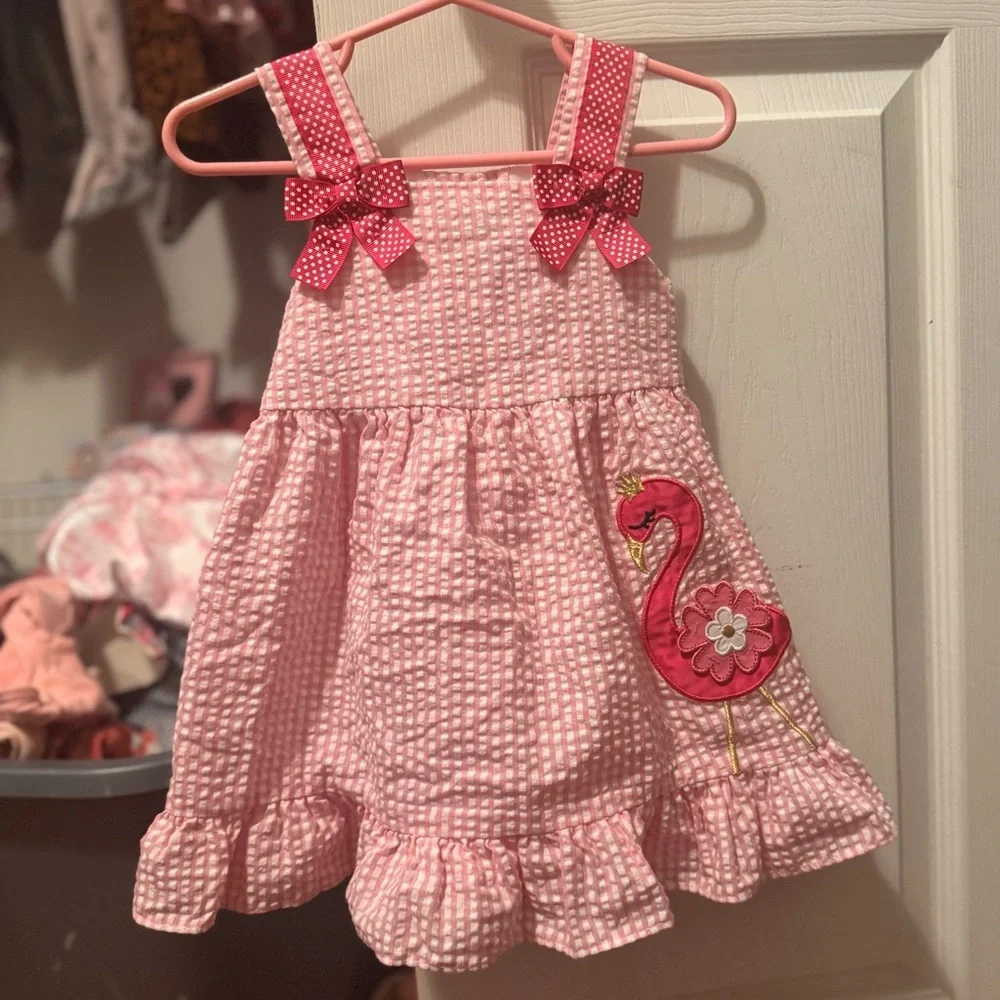 Counting Daisies Pink Flamingo Sleeveless Dress
